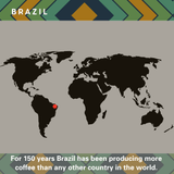 Brazil Single Origin Merlo Coffee located on world map