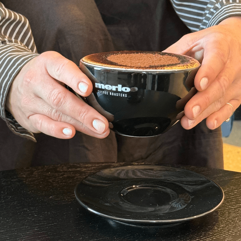 Ceramic Mug & Saucer Set (Black/Blue)