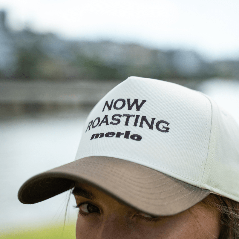 'NOW ROASTING' Two - tone Cap (Natural/Walnut)