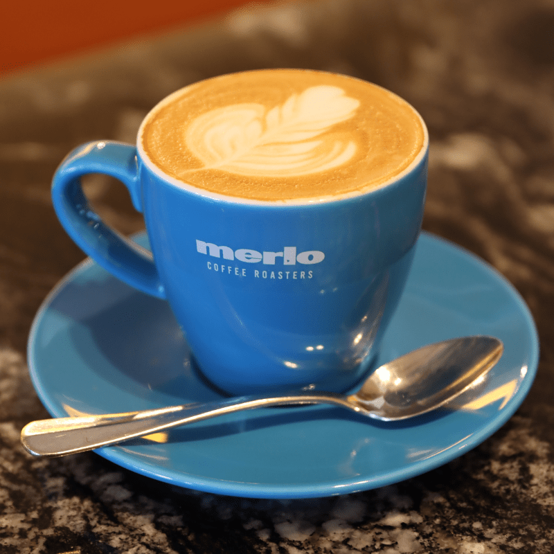 Ceramic Tulip Cup & Saucer Set (Black/Blue)
