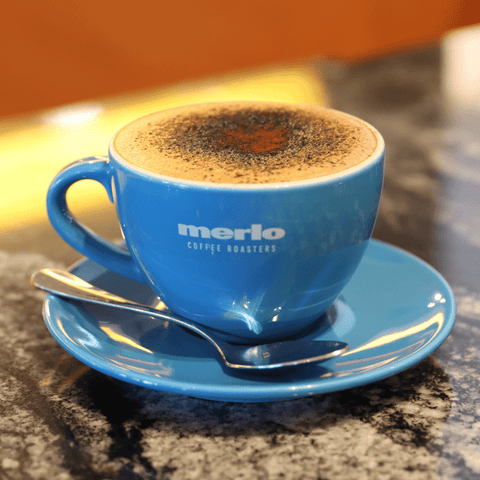 Ceramic Cap Cup & Saucer Set (Black/Blue)