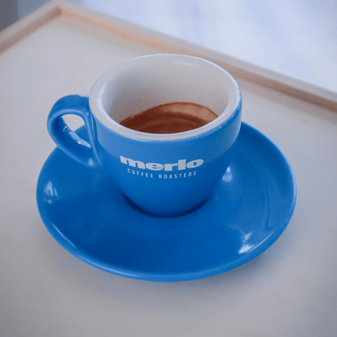 Ceramic Espresso Cup & Saucer Set (Black/Blue)