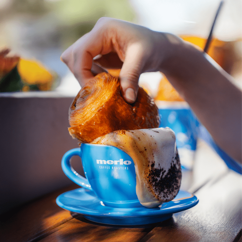 Ceramic Mug & Saucer Set (Black/Blue)