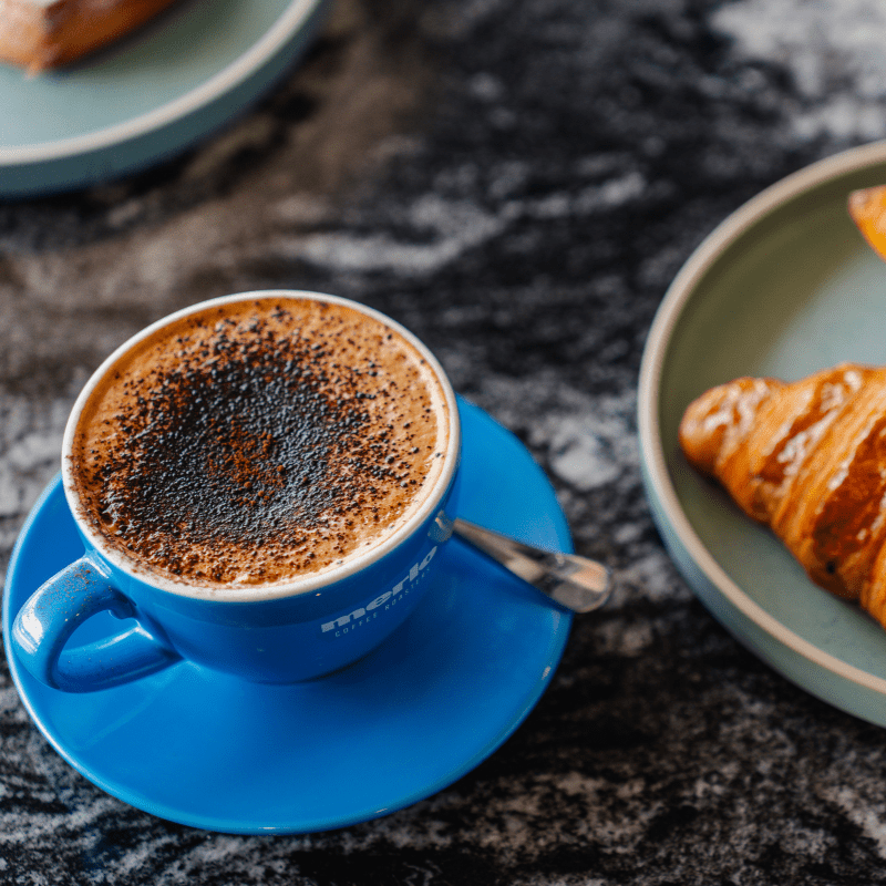 Ceramic Mug & Saucer Set (Black/Blue)