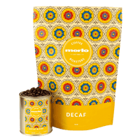 merlo coffee decaf bag and tin